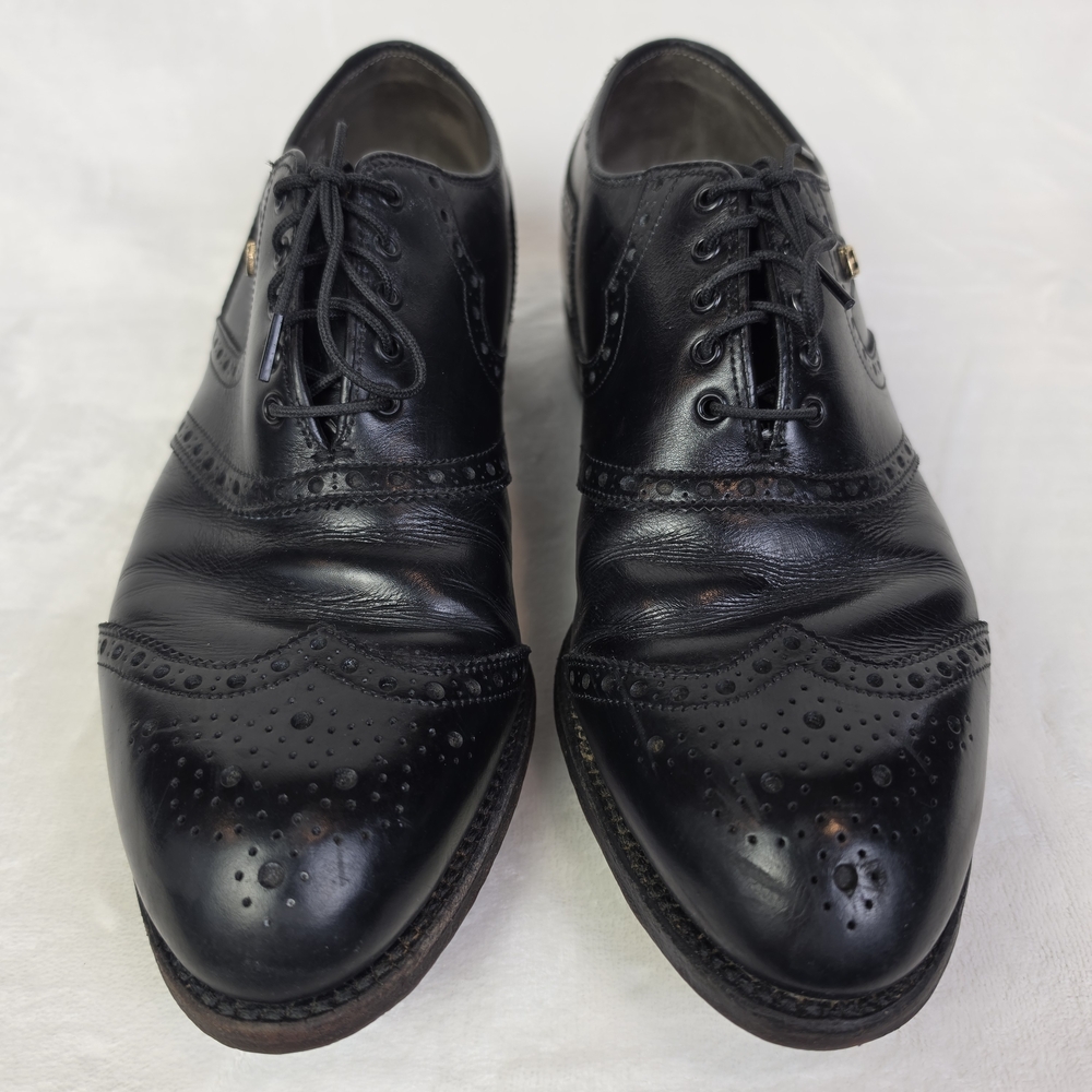 FootJoy Classics Wingtip Black Golf Shoes Spikes Mens 9.5D USA Style 51417